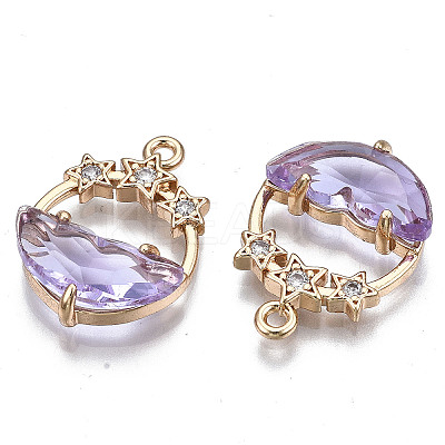 Faceted Transparent Glass Pendants X-GLAA-T020-18D-1