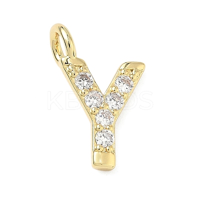 Brass Micro Pave Clear Cubic Zirconia Pendants KK-I476-01G-Y-1