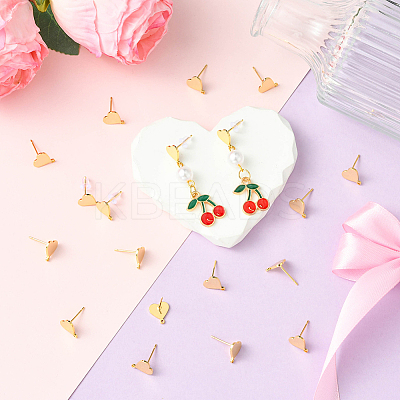 20Pcs Brass Stud Earring Findings KK-SC0006-80-1