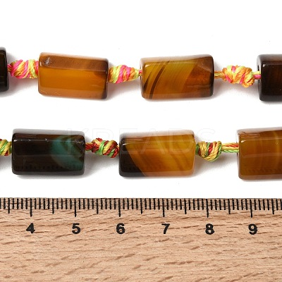 Natural Banded Agate Beads Strands G-H342-C01-02-1