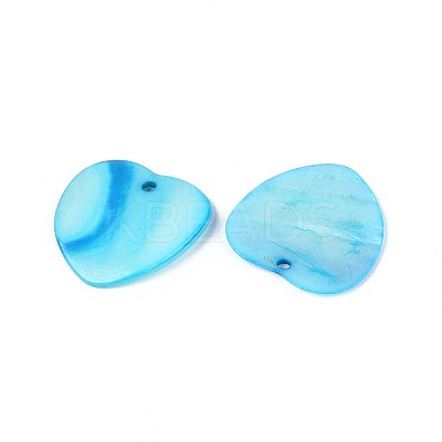 Dyed Natural Freshwater Shell Pendants SHEL-T020-58-1