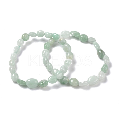 Natural Amazonite Beaded Stretch Bracelets BJEW-F414-02B-03-1
