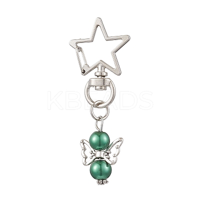 Angel Glass Pearl Pendant Decoration HJEW-JM02597-02-1