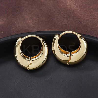 Rack Plating Brass Thick Hoop Earrings for Men Women EJEW-F288-06G-1