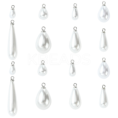 40Pcs 8 Styles ABS Plastic Pearl Pendants FIND-YW0012-01P-1