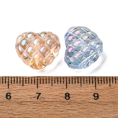 UV Plating Transparent Crackle Acrylic Beads OACR-G052-10D-1
