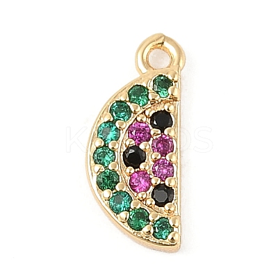 Brass Micro Pave Cubic Zirconia Pendants KK-R219-36D-G-1