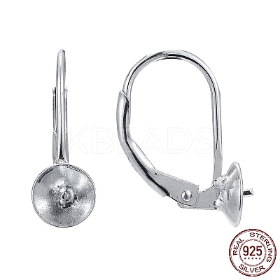 Anti-Tarnish Rhodium Plated 925 Sterling Silver Leverback Earring Findings STER-I017-084I-P-1