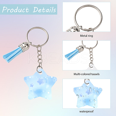 DIY Blank Double-sided Heat Transfer Aluminium Pendant Keychain Making Kits DIY-SP0005-26B-1
