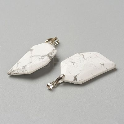 Natural Howlite Pendants G-P445-D05-1