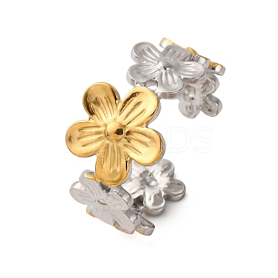 304 Stainless Steel Double Color Cuff Rings RJEW-S635-01GP-X-1