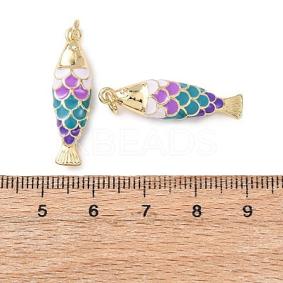 Brass Enamel Pendants KK-C143-44B-G02-1