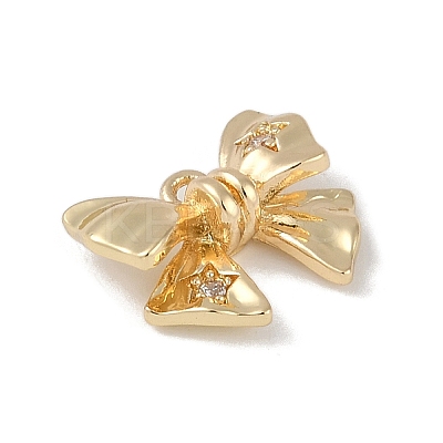 Brass Micro Pave Clear Cubic Zirconia Charms KK-Z065-06G-1