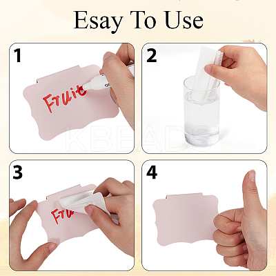 Erasable PVC Food Label Display Chalkboard Clip AJEW-CP0010-97A-1