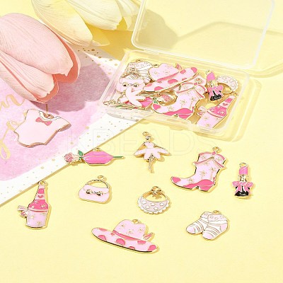 20Pcs 10 Styles Rack Plating Alloy Enamel Pendants ENAM-FS0002-74-1