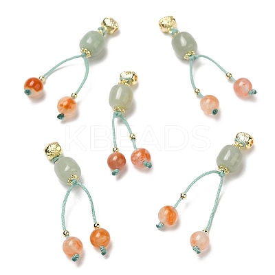 Natural Quartz Pendant Decorations AJEW-P108-10G-1