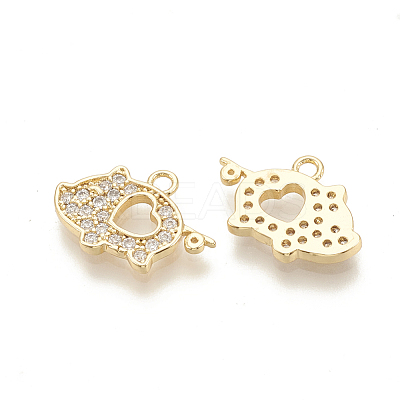 Brass Micro Pave Cubic Zirconia Pendants KK-N186-34-1