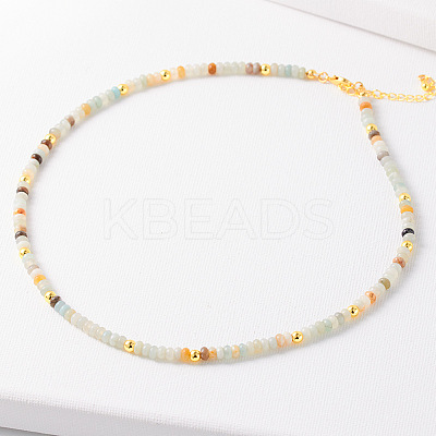 Simple Design Natural Flower Amazonite Beaded Necklaces for Women JH7309-5-1