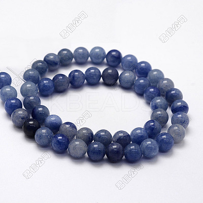 Dyed & Heated Natural Blue Aventurine Beads Strands G-I199-24-8mm-1
