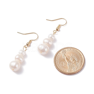 Natural Pearl Beads Dangle Earrings for Women EJEW-JE04755-1
