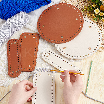 6Pcs 6 Style PU Leather Knitting Crochet Bags Nail Bottom Shaper Pad FIND-PH0009-91-1
