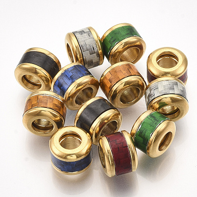 304 Stainless Steel European Beads STAS-S079-99-G-1