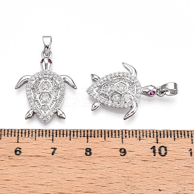 Brass Micro Pave Cubic Zirconia Pendants KK-N257-05P-1