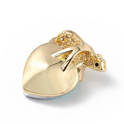 Real 18K Gold Plated Rack Plating Brass Micro Pave Clear Cubic Zirconia Pendants KK-C015-06G-12-1