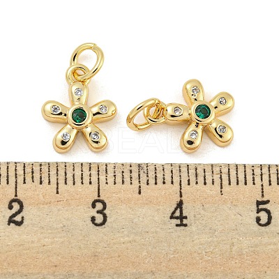 Brass Micro Pave Cubic Zirconia Pendants KK-G490-28B-G-1