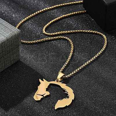 201 Stainless Steel Pendant Necklaces for Women LS-NJEW-U021-07G-1