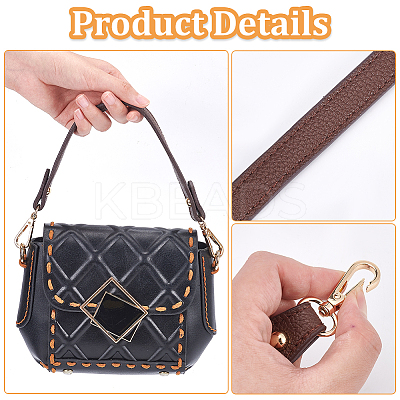 Litchi Texture PU Leather Wide Bag Handles FIND-WH0005-28B-1