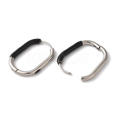Oval 304 Stainless Steel Hoop Earrings for Women EJEW-L287-038P-01-1