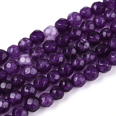 Dyed Natural White Jade Beads Strands G-T139-4mm-60-13-1