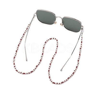 Synthetic Turquoise & Glass Seed Bead Chains Neck Strap for Eyeglasses AJEW-EH00399-1