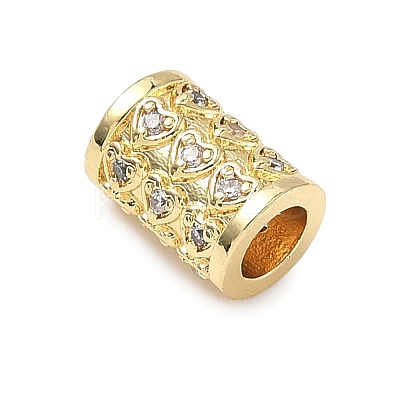 Brass Micro Pave Cubic Zirconia European Beads ZIRC-I356-41G-1