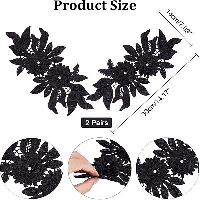Polyester Embroidered Floral Lace Collar DIY-WH0326-47B-1