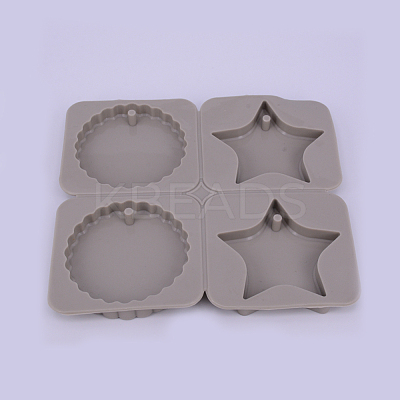 Star and Flat Round Silicone Pendant Molds DIY-WH0171-36-1