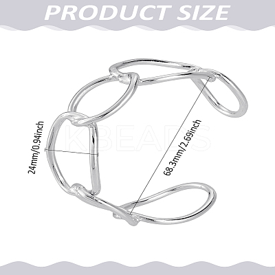 1Pc ElectrophoresisIron Cuff Bangles for Women BJEW-LP0002-27P-1