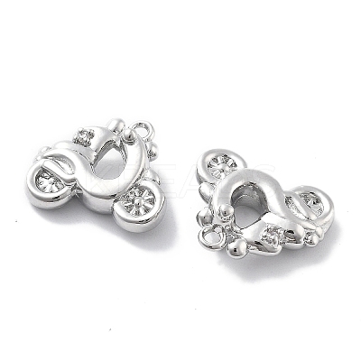 Brass Micro Pave Clear Cubic Zirconia Charms KK-M102-51P-1