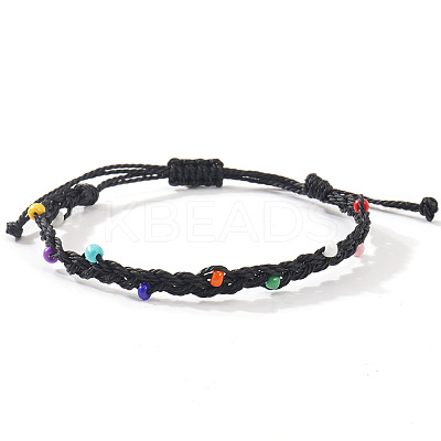 Glass Beads Braided Bead Bracelets TN6908-11-1