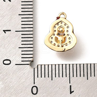 Brass Micro Pave Cubic Zirconia Charms KK-C085-21G-1