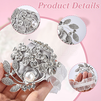 Silk Cloth & Zinc Alloy Crystal Rhinestone Wrist Corsage AJEW-WH0314-928-1