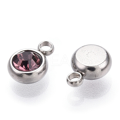 201 Stainless Steel Rhinestone Charms X-STAS-S068-06-1