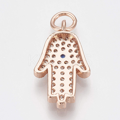Brass Micro Pave Cubic Zirconia Pendants ZIRC-Q018-020RG-1
