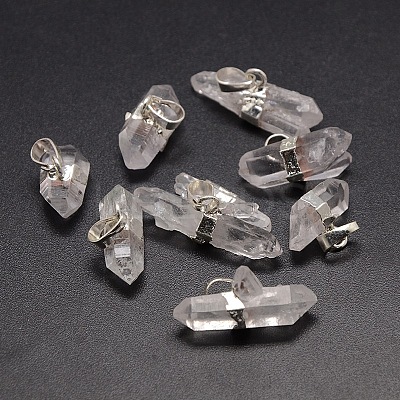 Natural Quartz Crystal Nuggets Pendants G-F157-10B-1