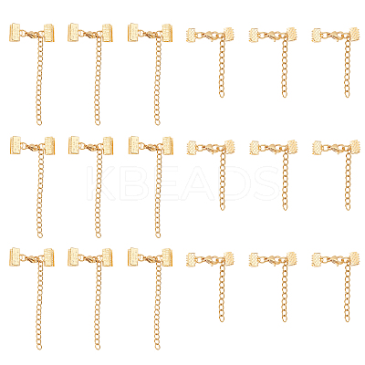 12 Sets 2 Style 304 Stainless Steel Chain Extender STAS-UN0030-42-1