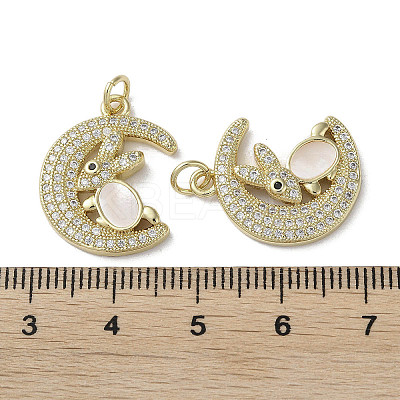 Brass Micro Pave Cubic Zirconia Pendants KK-G485-14G-1