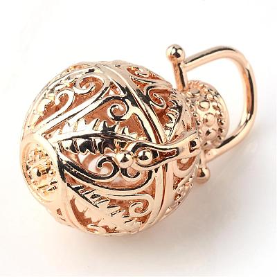 Rack Plating Brass Cage Pendants KK-S751-015KC-1