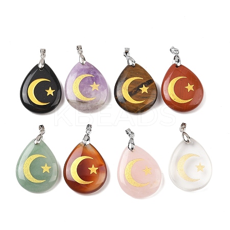 Natural Mixed Gemstone Pendants G-F786-09E-1