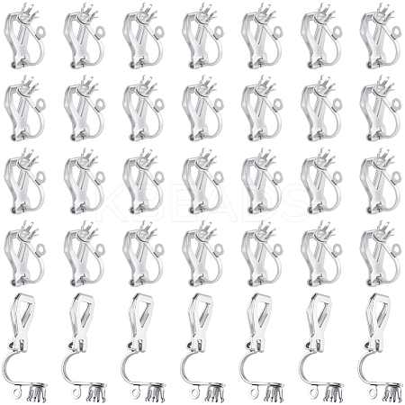 80Pcs 316 Stainless Steel Clip-on Earring Findings STAS-BBC0007-36-1
